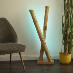 Design LED Stehlampe aus Bambus “LevantoX”, Tuneable White und farbiges RGB-Licht